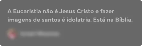 A Eucaristia não é Jesus Cristo e fazer imagens de santos é idolatria. Está na Bíblia.